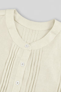 100% Linen Pintuck Mini Dress