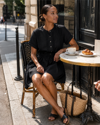 100% Linen Pintuck Mini Dress