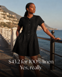 100% Linen Pintuck Mini Dress