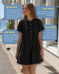 100% Linen Pintuck Mini Dress