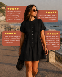 100% Linen Pintuck Mini Dress