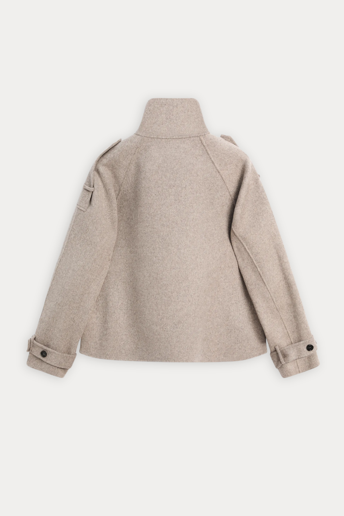 Wool-Blend Cropped Trench Jacket