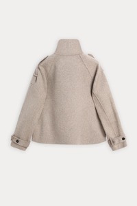 Wool-Blend Cropped Trench Jacket