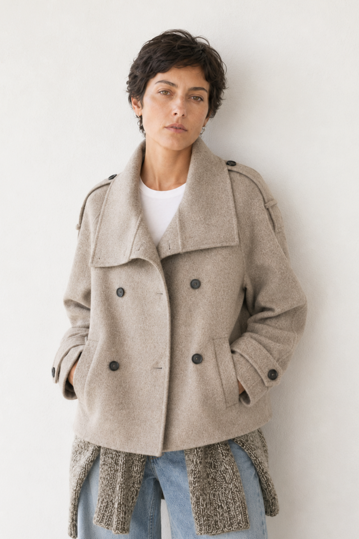 Mara Costa (5'9.5" / 177 cm) wears a size S