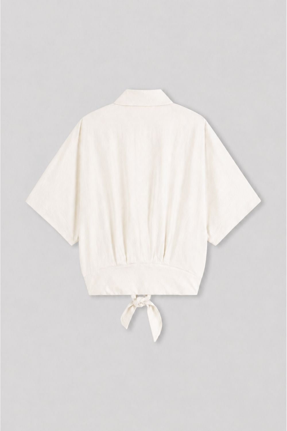 Lyocell-Blend Cropped Knot-Front Shirt
