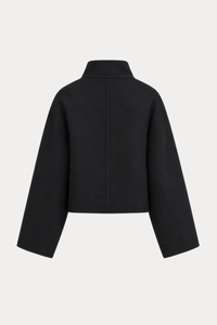 Cropped Funnel-Neck Zip Jacket