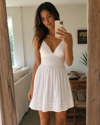 100% Cotton Empire Waist Mini Dress