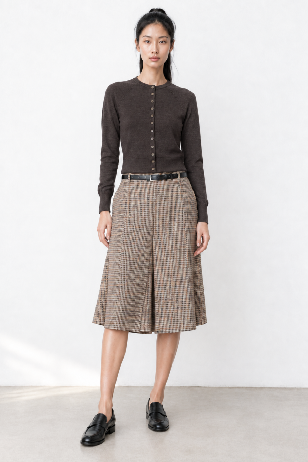 Funnel-Neck Cardigan
