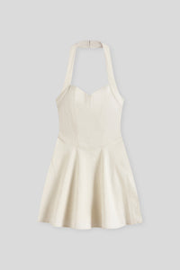 Halter-Neck Flared Dress