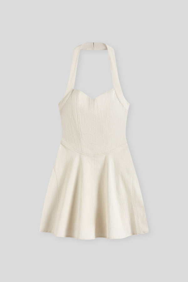 Halter-Neck Flared Dress