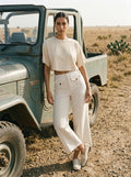 High-Waist-Hose mit Vordertaschen