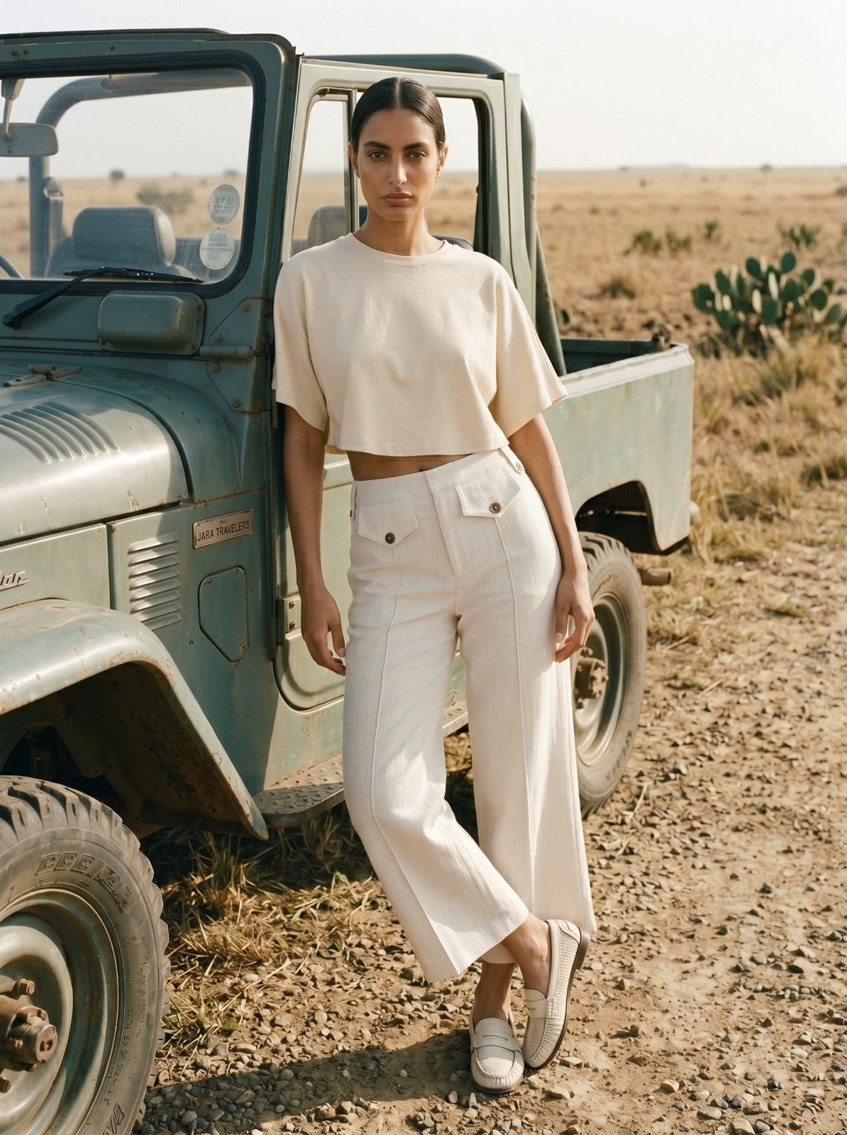 High Waist Trousers With Front Pockets