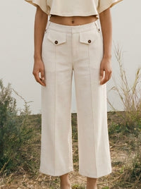 High Waist Trousers With Front Pockets