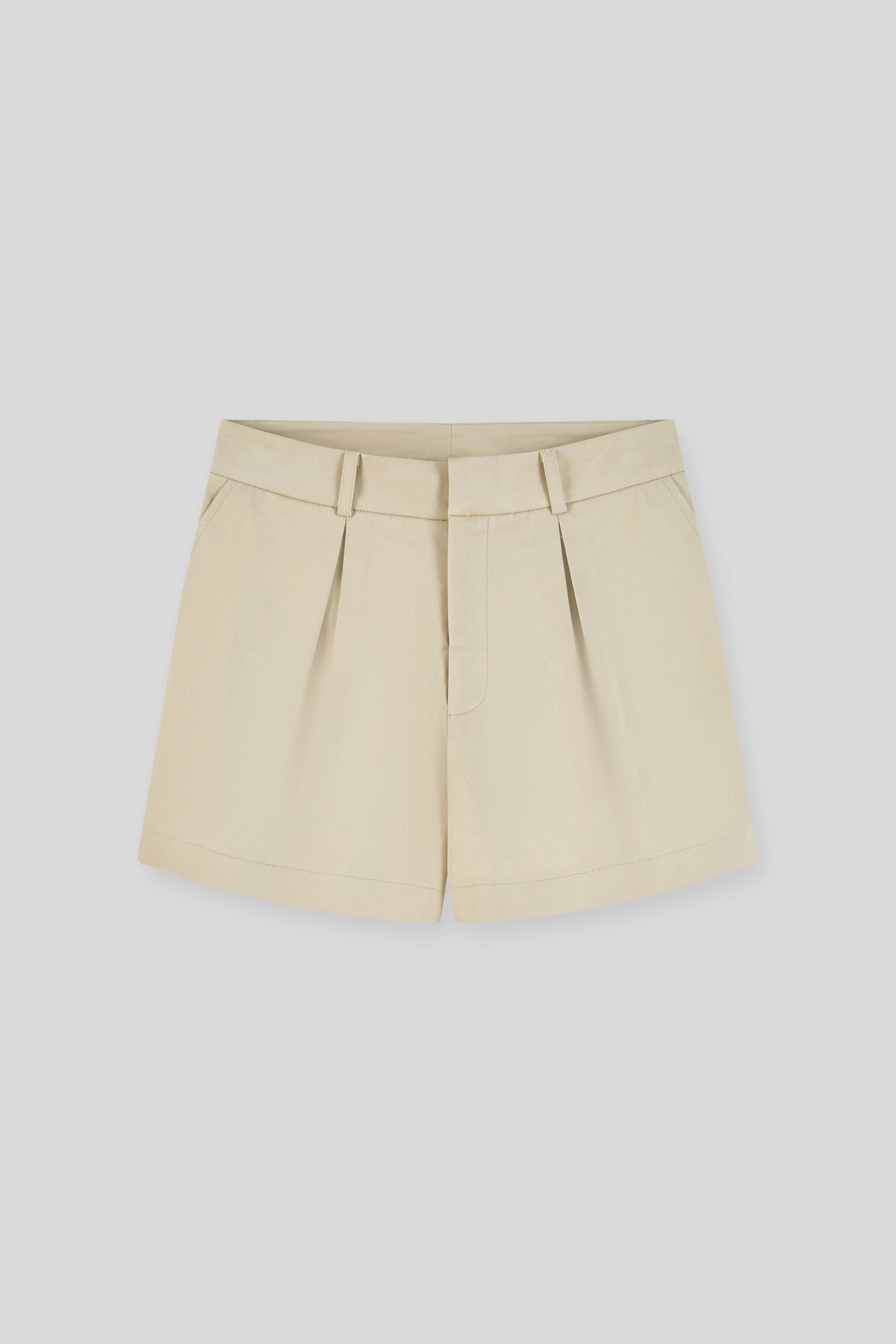 97% Cotton Belted High Waist Shorts