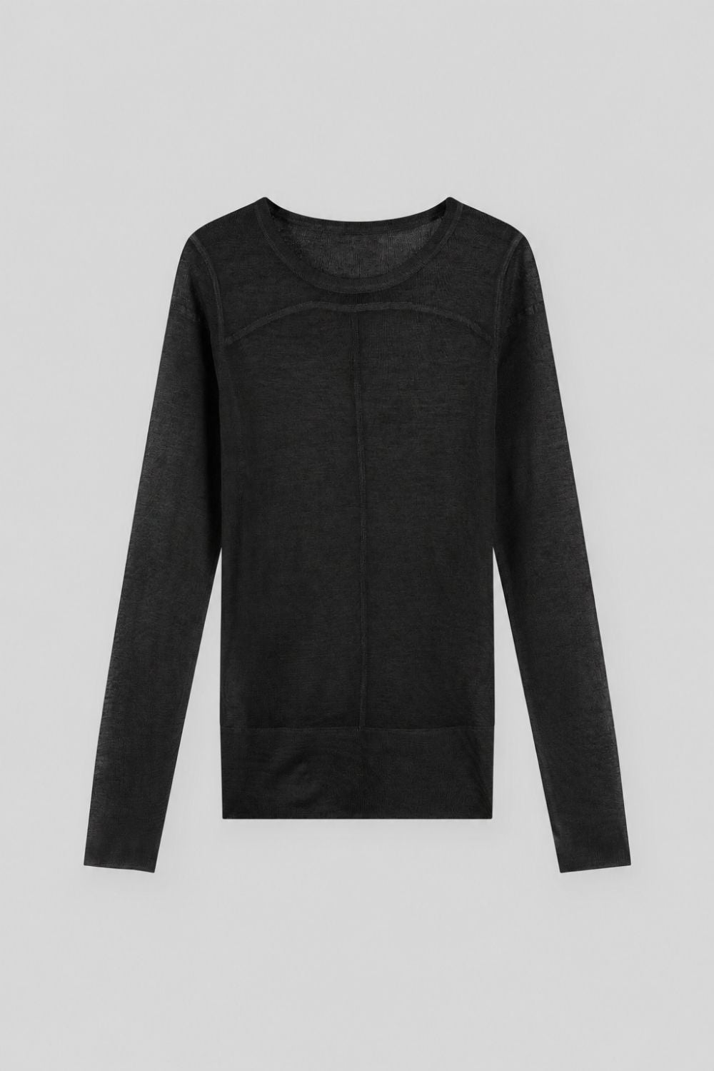 Wool-Blend Soft Long-Sleeve Knit Sweater