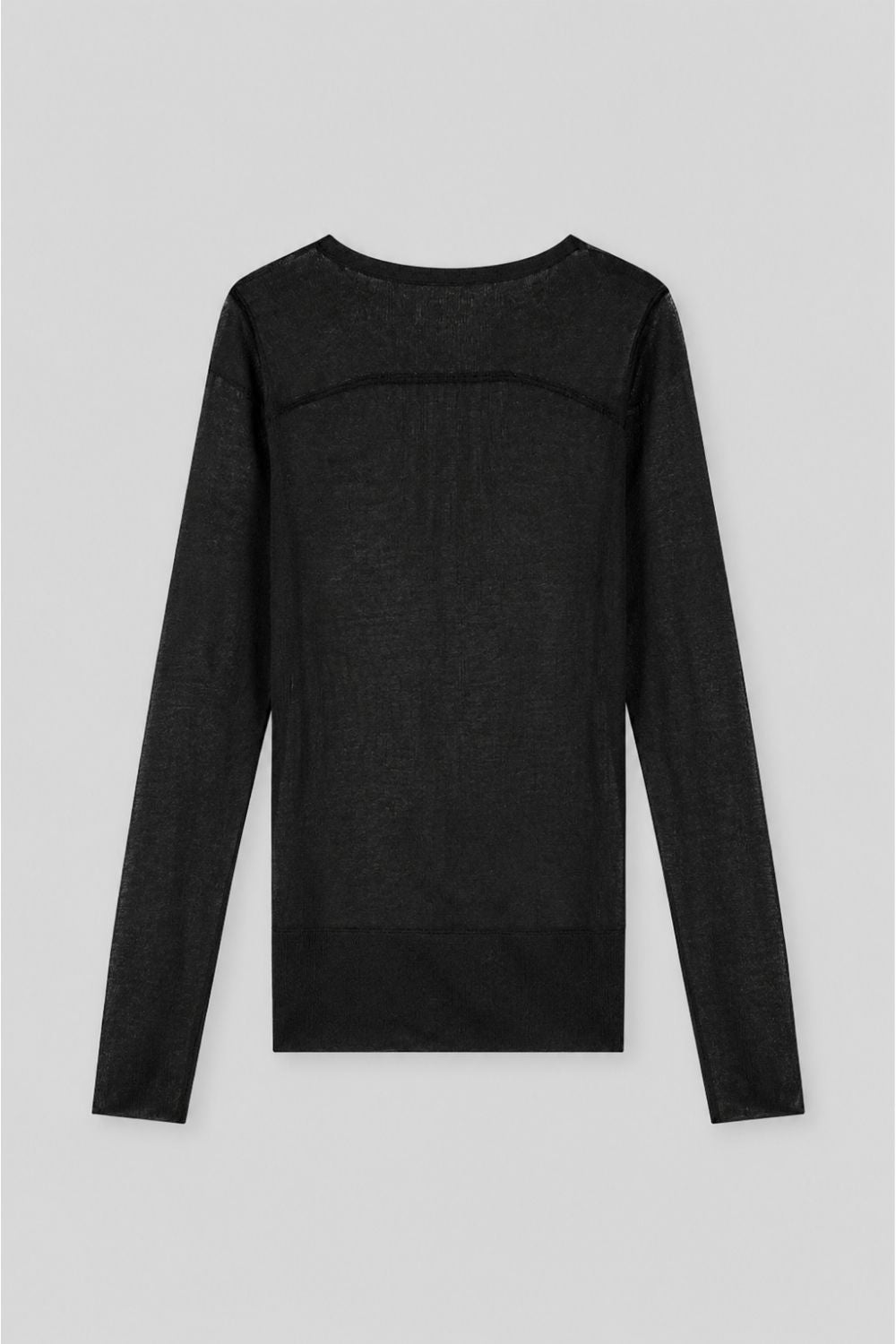 Wool-Blend Soft Long-Sleeve Knit Sweater