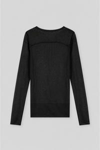 Wool-Blend Soft Long-Sleeve Knit Sweater