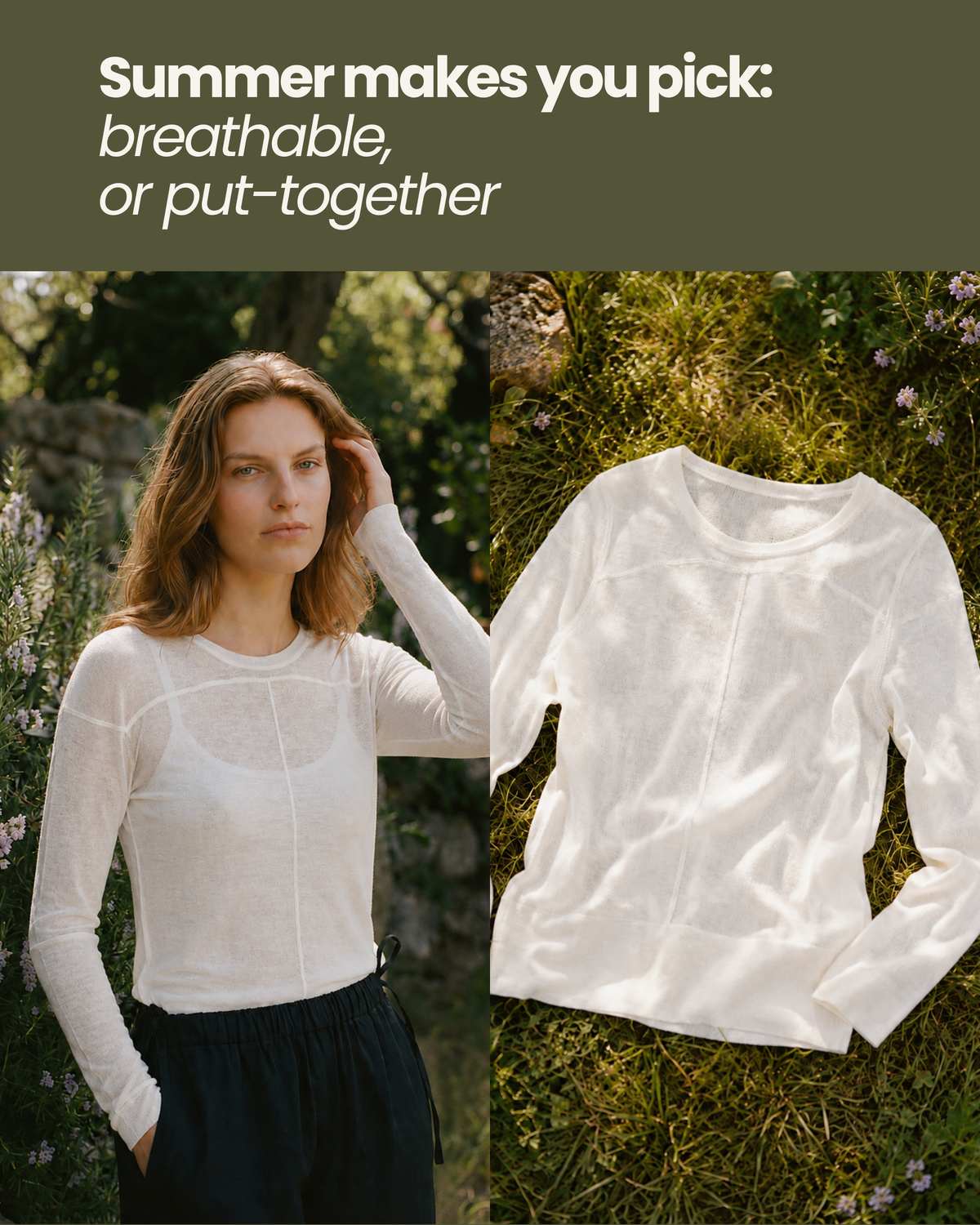 Wool-Blend Soft Long-Sleeve Knit Sweater