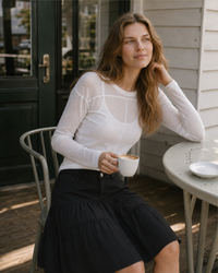 Wool-Blend Soft Long-Sleeve Knit Sweater