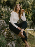Wool-Blend Soft Long-Sleeve Knit Sweater