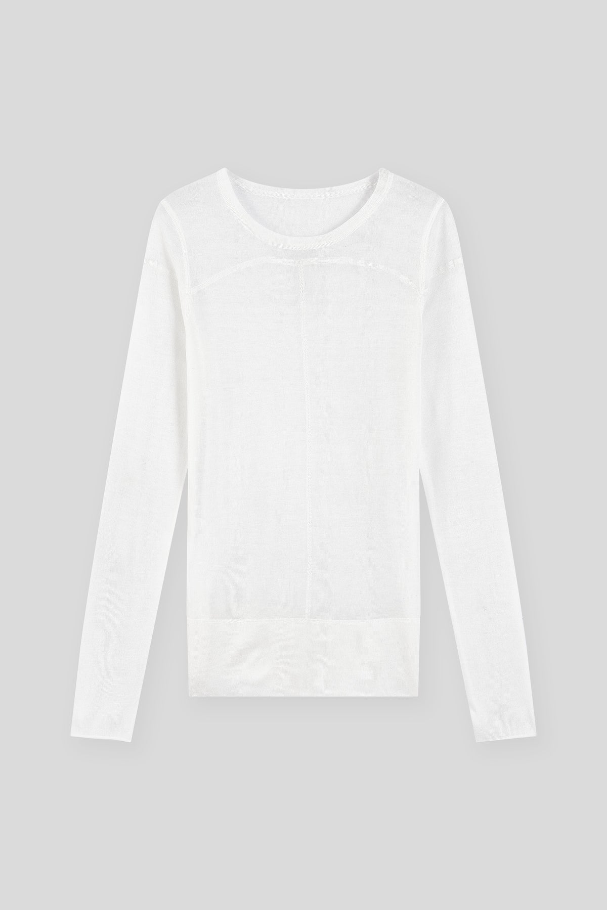 Wool-Blend Soft Long-Sleeve Knit Sweater