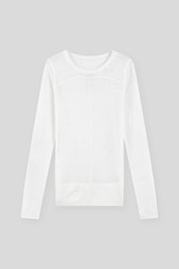 Wool-Blend Soft Long-Sleeve Knit Sweater