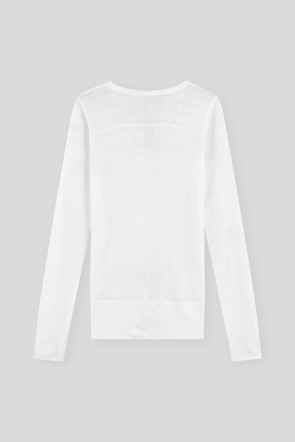 Wool-Blend Soft Long-Sleeve Knit Sweater