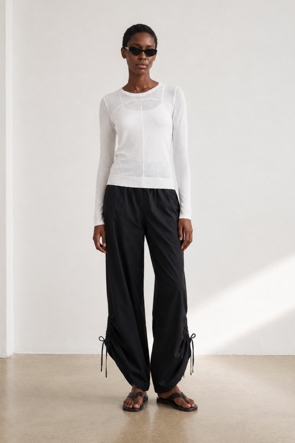 Wool-Blend Soft Long-Sleeve Knit Sweater