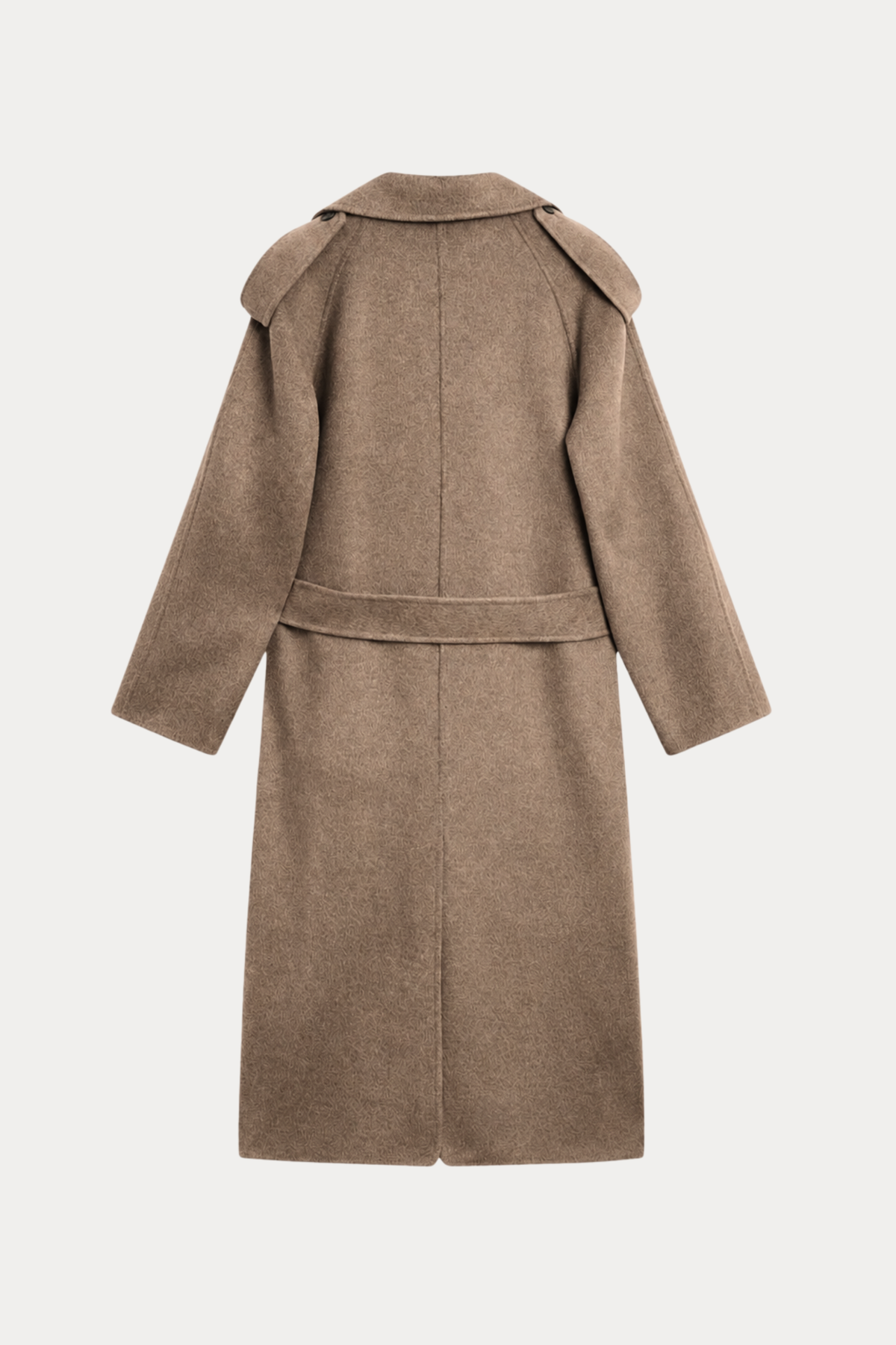 Long Wool Blend Trench Coat