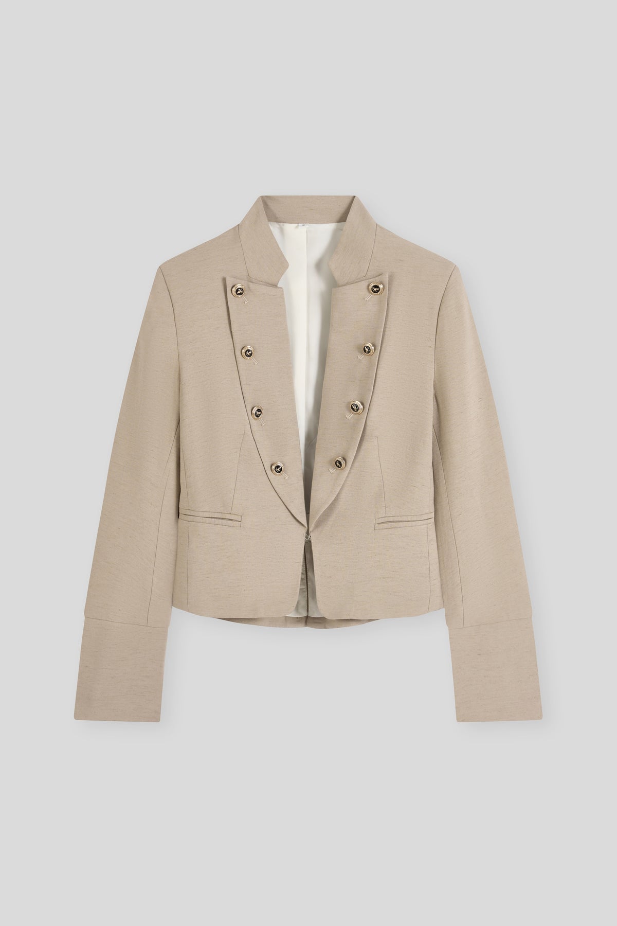 Military Blazer Style With Horn Buttons