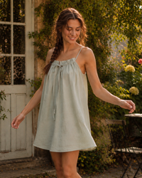 100% Cotton Smocked Peasant Mini Dress