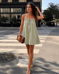 100% Cotton Smocked Peasant Mini Dress