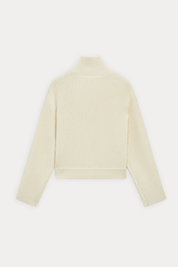 100% Cotton Turtleneck Knit Cardigan