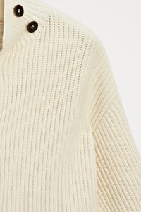 100% Cotton Turtleneck Knit Cardigan
