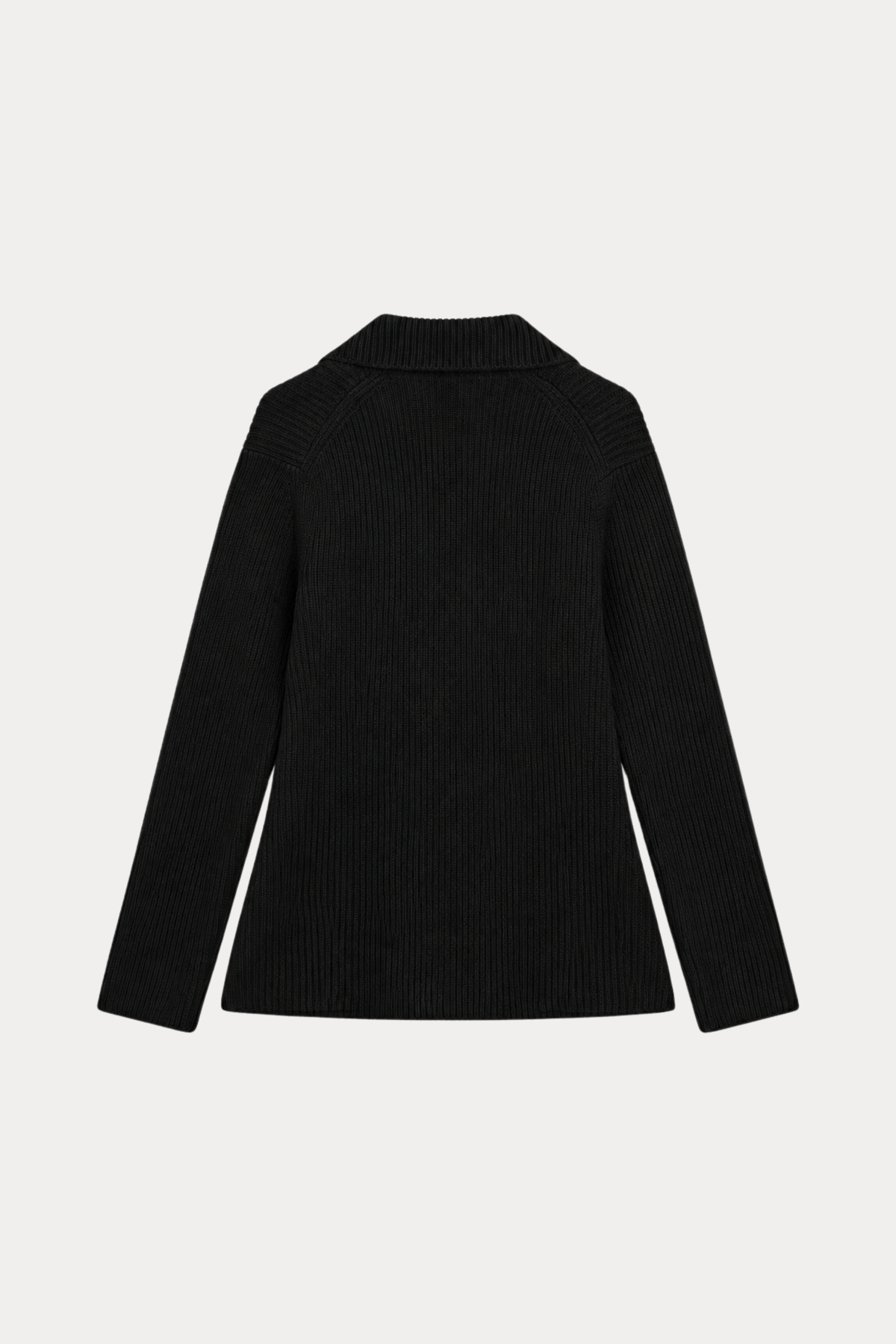 Ribbed Double-Breasted Knit Blazer