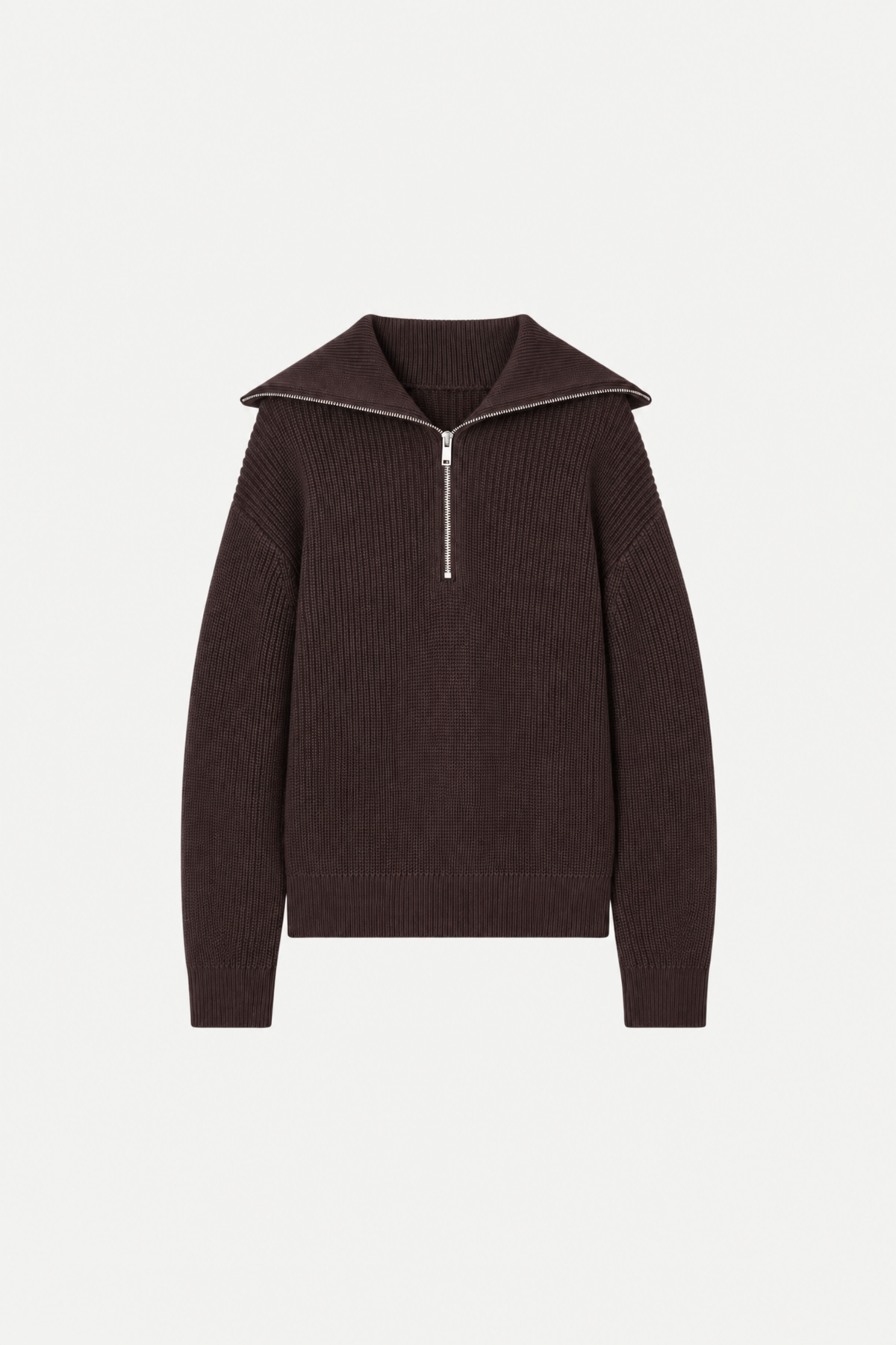 Ribbed Half-Zip Sweater