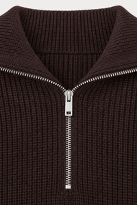 Ribbed Half-Zip Sweater