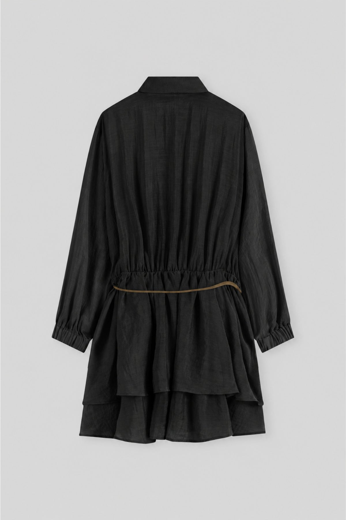 Fluid Tiered Shirt Mini Dress
