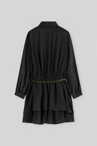 Fluid Tiered Shirt Mini Dress