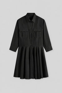 100% Cotton Patch-Pocket Shirt Dress
