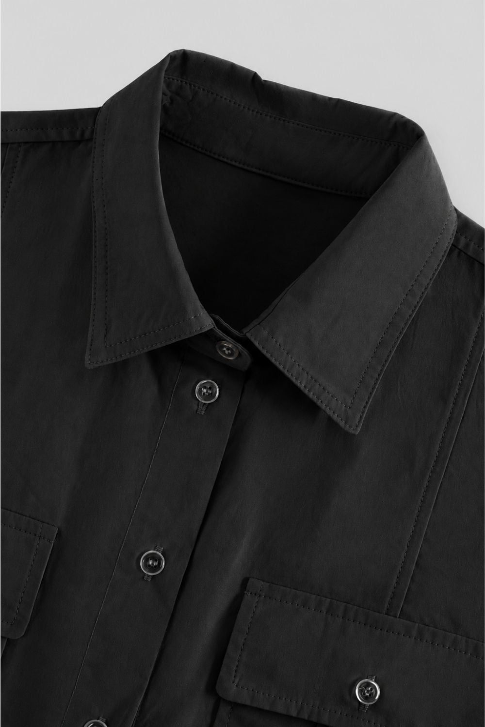 100% Cotton Patch-Pocket Shirt Dress