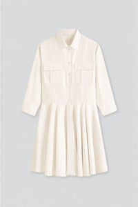 100% Cotton Patch-Pocket Shirt Dress