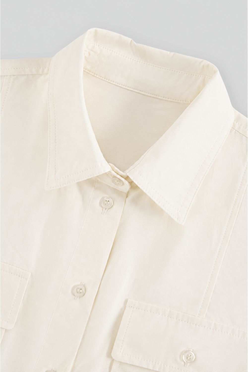 100% Cotton Patch-Pocket Shirt Dress