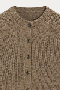 Soft Cropped Button-Front Cardigan