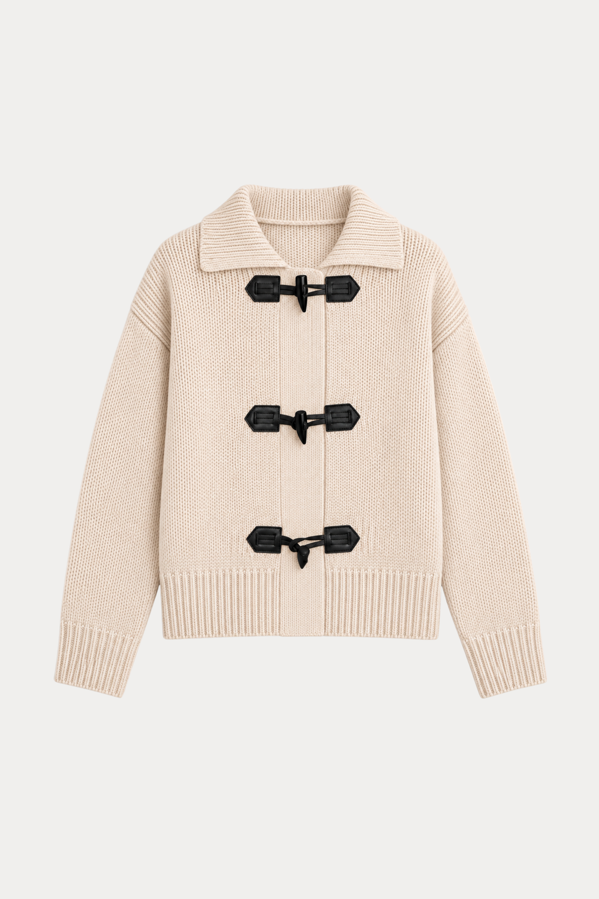 Soft Toggle-Front Knit Cardigan