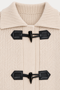 Soft Toggle-Front Knit Cardigan