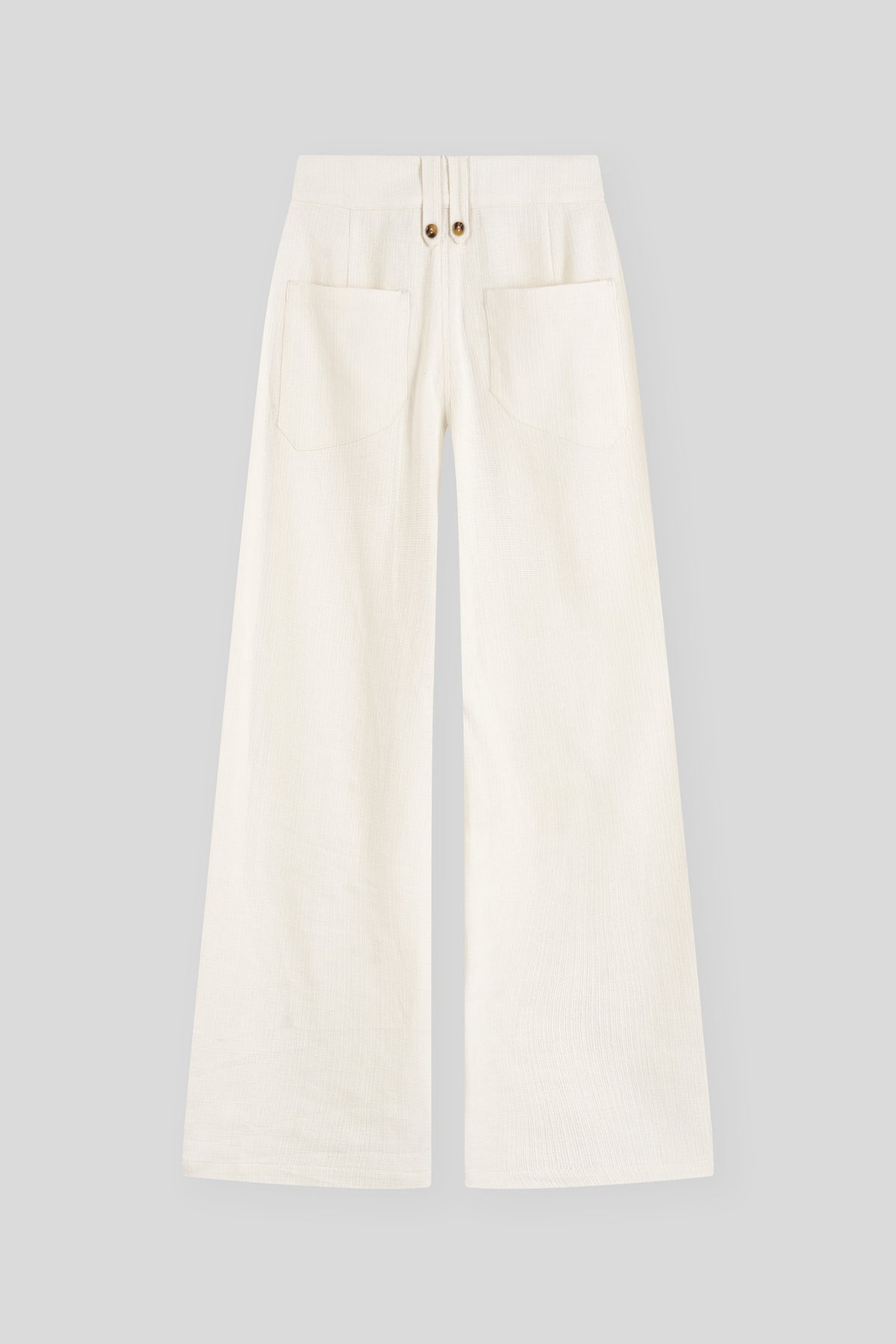 Linen-Cotton High Waist Trousers