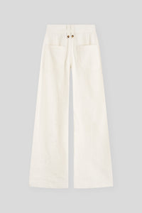 Linen-Cotton High Waist Trousers