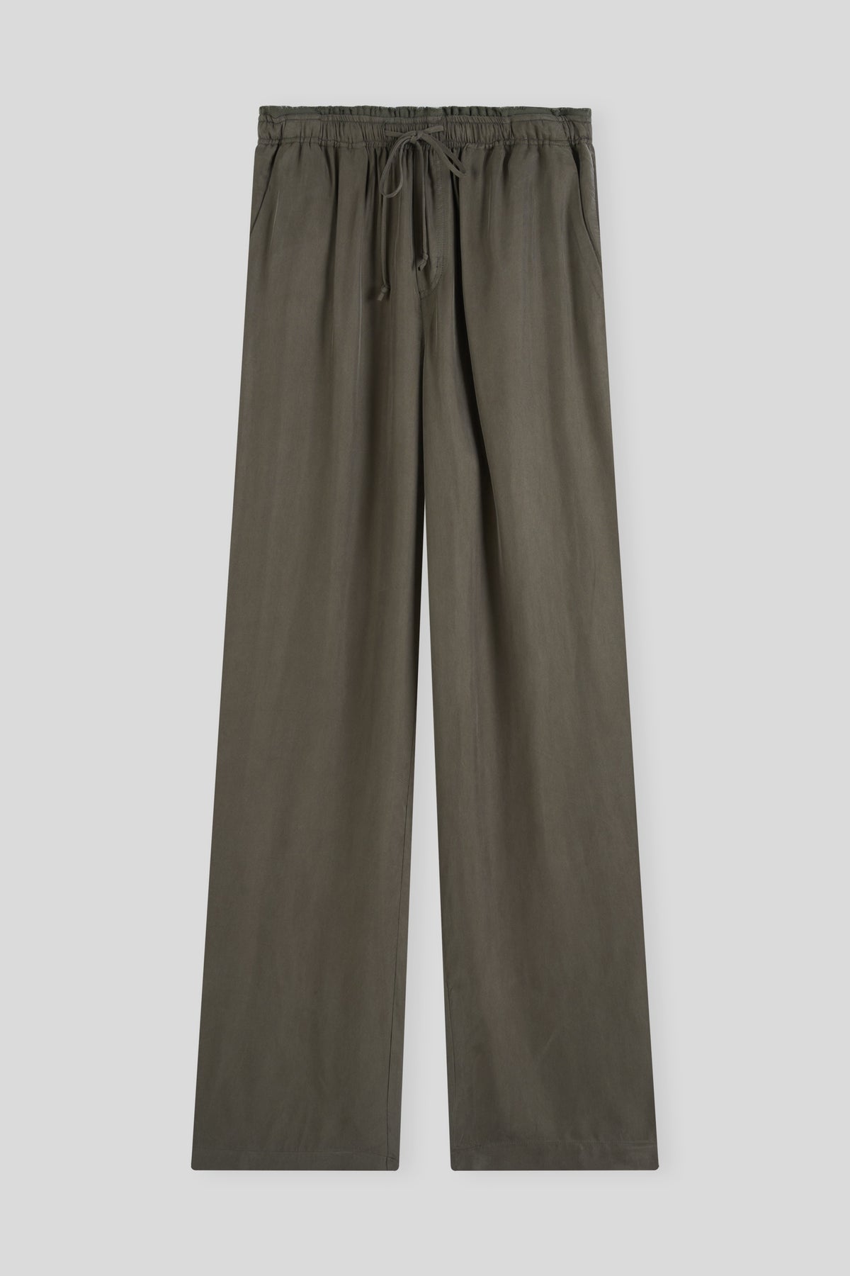 Cupro-Blend Drawstring Trouser