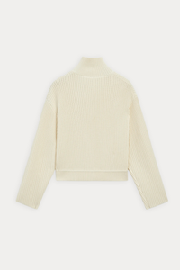 100% Cotton Funnel-Neck Cardigan